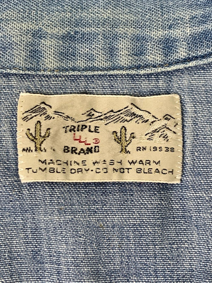 【中古品】【メンズ】 TRIPLE LLL BRAND トリプルエルブランド 70S DENIM WESTERN SHIRT デニムウエスタンシャツ 146-250731-AS-74-min カラー：ブルー 万代Net店