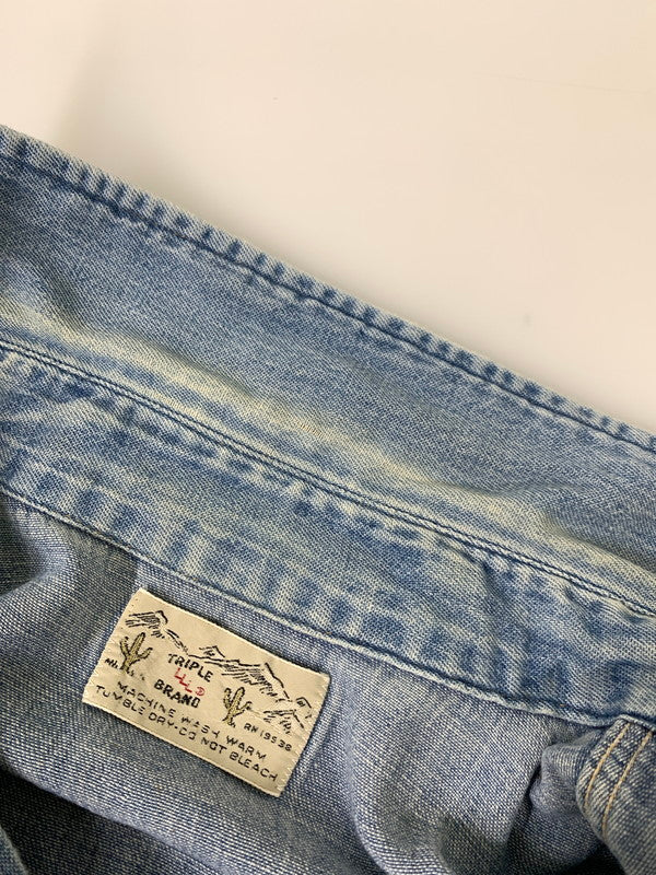 【中古品】【メンズ】 TRIPLE LLL BRAND トリプルエルブランド 70S DENIM WESTERN SHIRT デニムウエスタンシャツ 146-250731-AS-74-min カラー：ブルー 万代Net店