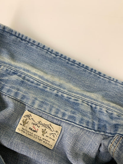 【中古品】【メンズ】 TRIPLE LLL BRAND トリプルエルブランド 70S DENIM WESTERN SHIRT デニムウエスタンシャツ 146-250731-AS-74-min カラー：ブルー 万代Net店