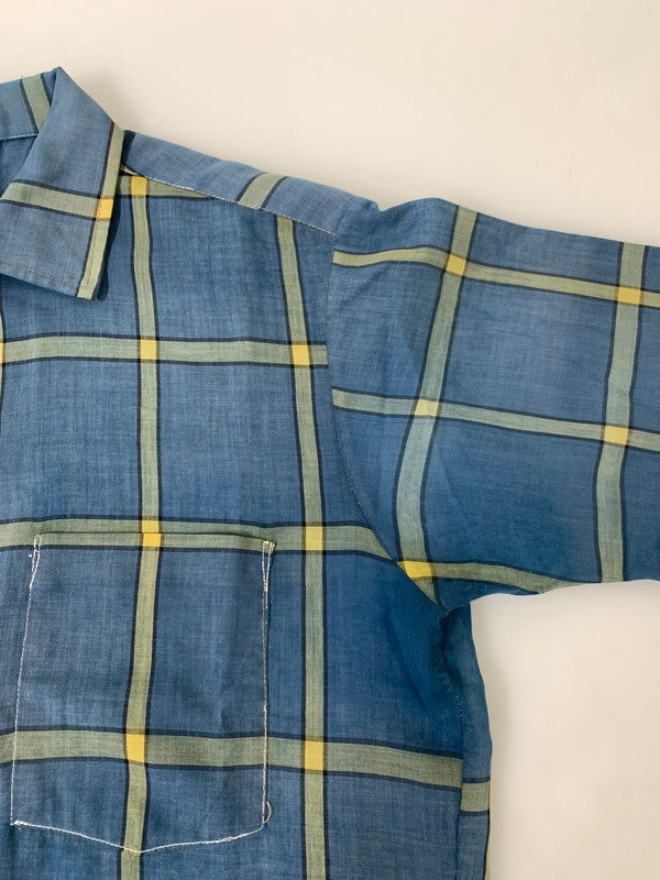 【中古品】【メンズ】 USED 60S SS CHECK SHIRT ショートスリーブ チェックシャツ 146-250731-AS-73-min カラー：ブルー 万代Net店