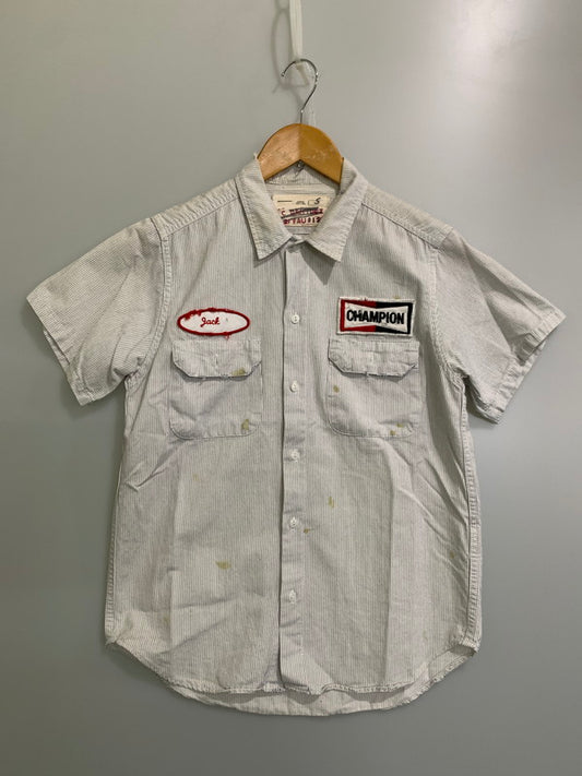 【現状渡し品】【メンズ】 JACKSON TWIST TWILL 60S SS SHIRT ショートスリーブ シャツ 146-250731-AS-72-min カラー：ホワイト/ネイビー 万代Net店