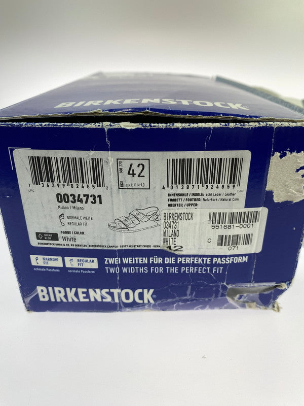 【中古品】【メンズ】 BIRKENSTOCK ビルケンシュトック 0034731 MILANO BS 靴 シューズ サンダル 165-250731-AS-27-min サイズ：42 カラー：ホワイト 万代Net店