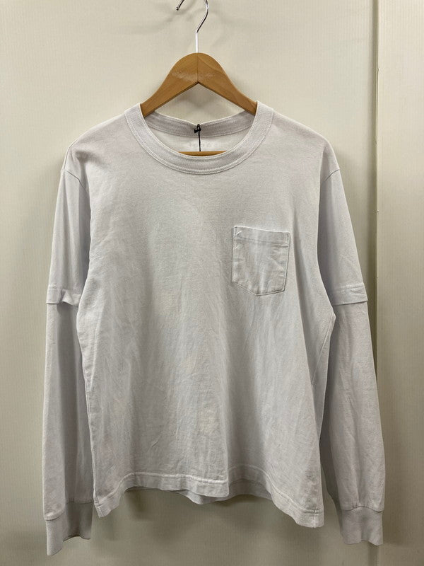【中古品】【メンズ】 Sacai サカイ 24-0895S 24SS GRAPHIC PRINT LS T‐SHIRT Tシャツ トップス 140-250803-ks-01-min サイズ：1 カラー：ホワイト 万代Net店