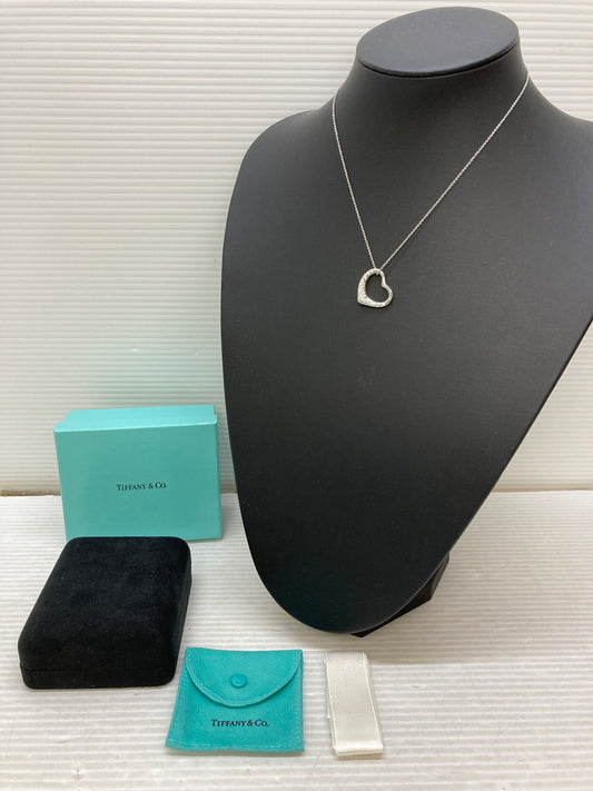 【中古品】【レディース】 TIFFANY&Co. ティファニー エルサ・ペレッティ オープンハート ペンダント ダイヤモンド PT950 ネックレス アクセサリー 182-250808-yn-10-min カラー：シルバー 万代Net店