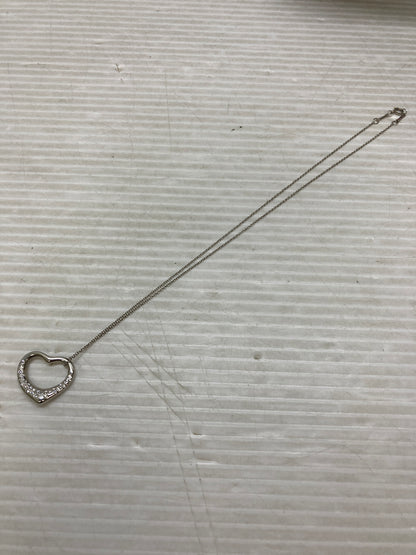 【中古品】【レディース】 TIFFANY&Co. ティファニー エルサ・ペレッティ オープンハート ペンダント ダイヤモンド PT950 ネックレス アクセサリー 182-250808-yn-10-min カラー：シルバー 万代Net店
