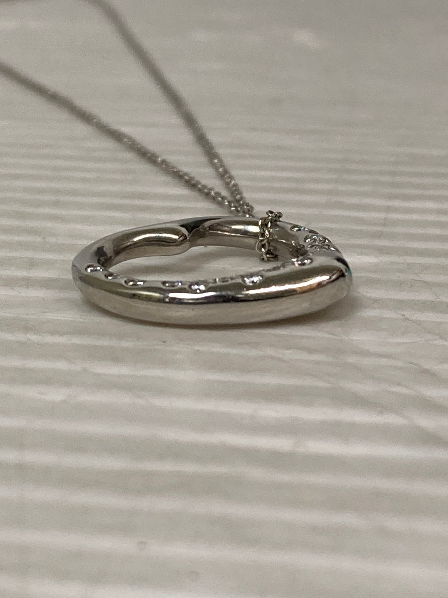 【中古品】【レディース】 TIFFANY&Co. ティファニー エルサ・ペレッティ オープンハート ペンダント ダイヤモンド PT950 ネックレス アクセサリー 182-250808-yn-10-min カラー：シルバー 万代Net店