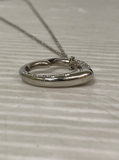 【中古品】【レディース】 TIFFANY&Co. ティファニー エルサ・ペレッティ オープンハート ペンダント ダイヤモンド PT950 ネックレス アクセサリー 182-250808-yn-10-min カラー：シルバー 万代Net店