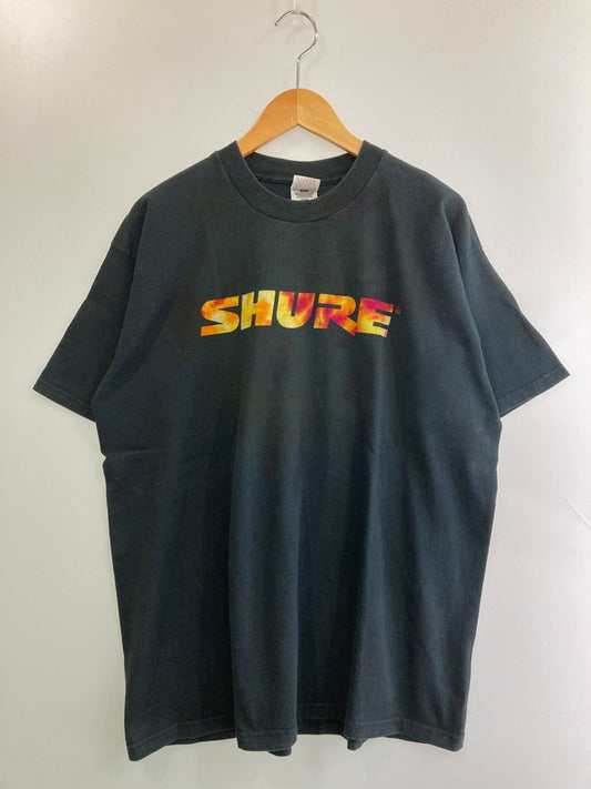 【中古品】【メンズ】 SHURE シュアー PRINT TEE プリント Tシャツ トップス メンズ 半袖 146-250804-em-03-min サイズ：XL カラー：ブラック 万代Net店