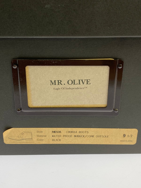 【現状渡し品】【メンズ】 MR.OLIVE ミスターオリーブ WATER PROOF NUBUCK LEATHER CHUKKA BOOTS ME535 ウォータープルーフ ヌバック レザー チャッカ ブーツ 靴 164-250807-jt-08-min サイズ：US 9 1/2 カラー：ブラック 万代Net店