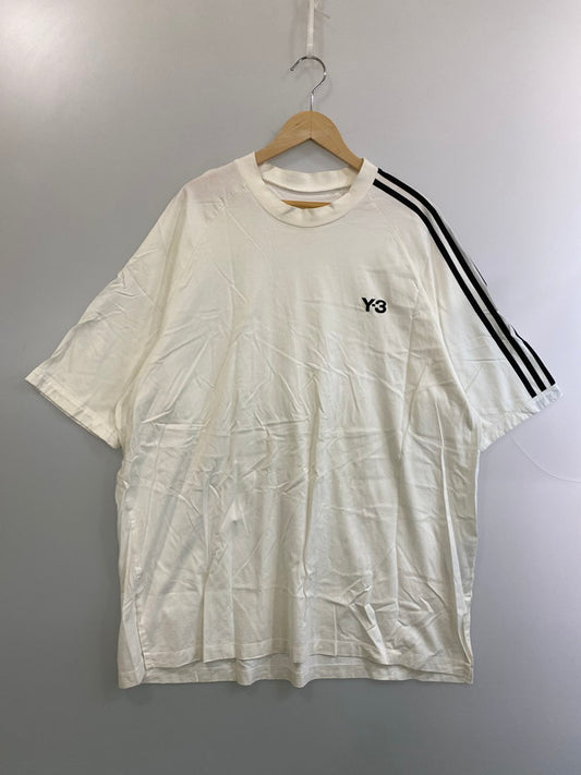 【中古品】【メンズ】 Y-3 ワイスリー 3S SS TEE HZ8871 3ストライプ 半袖Ｔシャツ トップス 140-250805-jt-15-min サイズ：2XL カラー：ホワイト 万代Net店