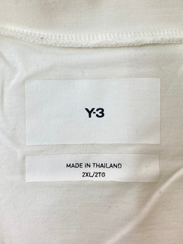 【中古品】【メンズ】 Y-3 ワイスリー 3S SS TEE HZ8871 3ストライプ 半袖Ｔシャツ トップス 140-250805-jt-15-min サイズ：2XL カラー：ホワイト 万代Net店
