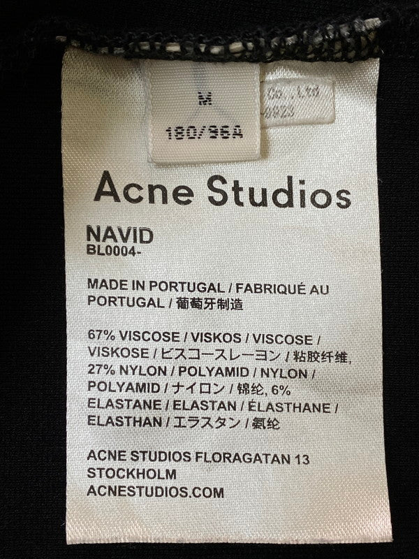【中古品】【メンズ】 ACNE STUDIOS アクネストゥディオズ NAVID NECK LOGO TEE BL0004 ナビッド ネック ロゴ Ｔシャツ トップス 141-250805-jt-12-min サイズ：M カラー：ブラック 万代Net店