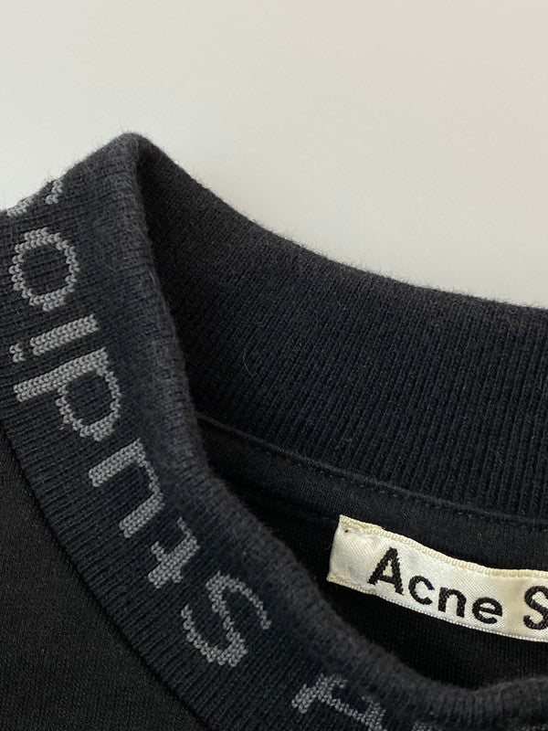 【中古品】【メンズ】 ACNE STUDIOS アクネストゥディオズ NAVID NECK LOGO TEE BL0004 ナビッド ネック ロゴ Ｔシャツ トップス 141-250805-jt-12-min サイズ：M カラー：ブラック 万代Net店