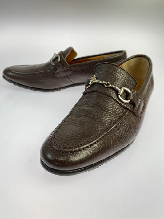 【中古品】【メンズ】 LANVIN ランバン ホースビット ローファー 靴 165-250807-jt-11-min サイズ：6 1/2 カラー：ブラウン 万代Net店