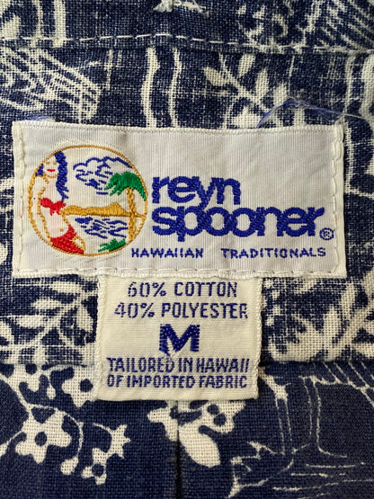 【中古品】【メンズ】 REYN SPOONER レインスプーナー 90S ALOHASHIRT 90年代 アロハシャツ トップス 146-250805-jt-08-min サイズ：M カラー：ネイビー/ホワイト 万代Net店