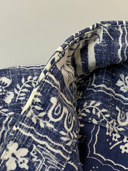 【中古品】【メンズ】 REYN SPOONER レインスプーナー 90S ALOHASHIRT 90年代 アロハシャツ トップス 146-250805-jt-08-min サイズ：M カラー：ネイビー/ホワイト 万代Net店