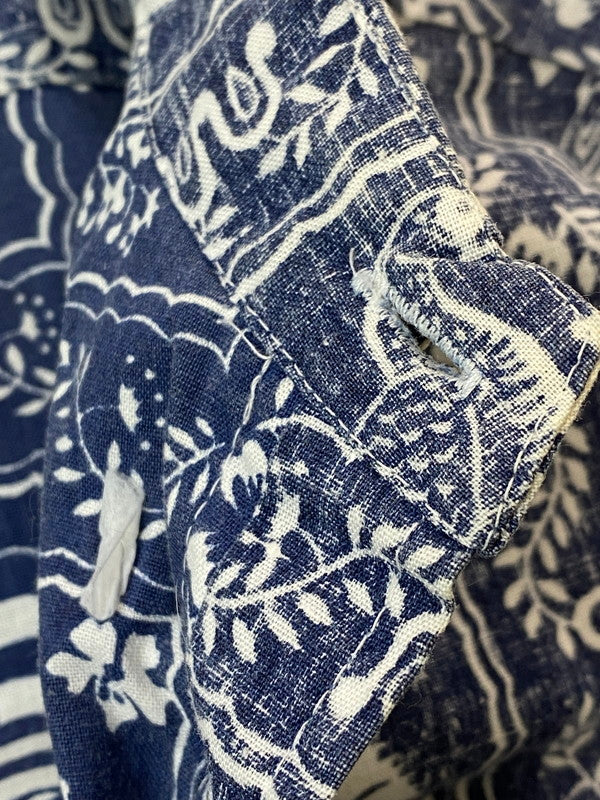 【中古品】【メンズ】 REYN SPOONER レインスプーナー 90S ALOHASHIRT 90年代 アロハシャツ トップス 146-250805-jt-08-min サイズ：M カラー：ネイビー/ホワイト 万代Net店