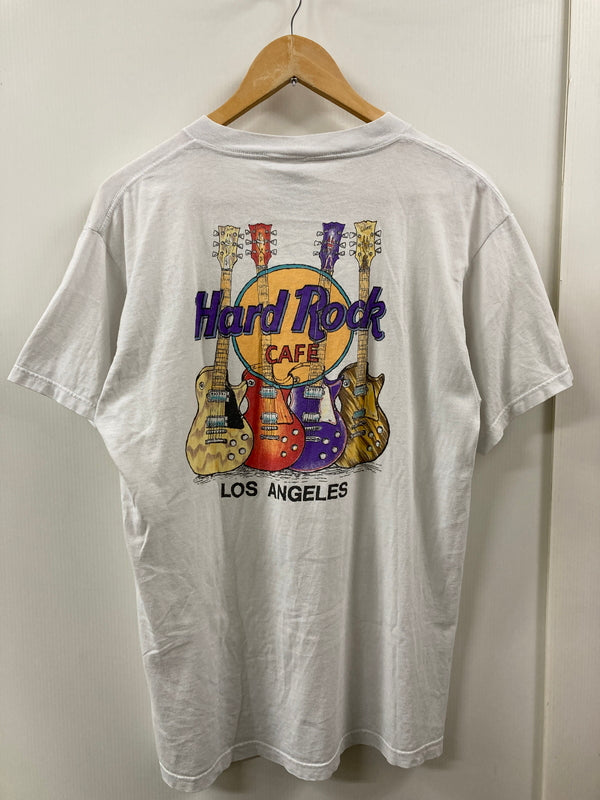 【中古品】【メンズ】 HARD ROCK CAFE 'ハンド ロック カフェ LOS ANGELES BACK PRINT TEE バックプリント Ｔシャツ トップス 146-250805-jt-26-min サイズ：L カラー：ホワイト 万代Net店