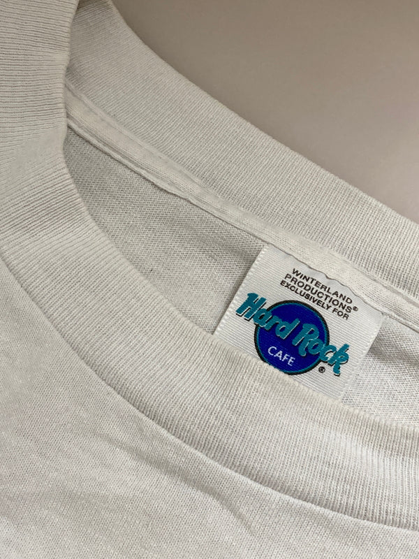 【中古品】【メンズ】 HARD ROCK CAFE 'ハンド ロック カフェ LOS ANGELES BACK PRINT TEE バックプリント Ｔシャツ トップス 146-250805-jt-26-min サイズ：L カラー：ホワイト 万代Net店