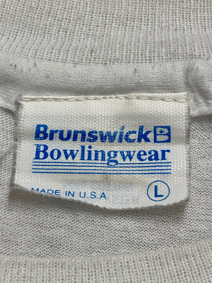 【中古品】【メンズ】 BRUNSSWICK BOWLINGWEAR ブランズウィック ボーリング ウエア 80S MICKEY BOWL PRINT TEE プリントＴシャツ トップス 146-250805-jt-31-min サイズ：L カラー：ホワイト 万代Net店