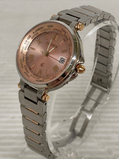 【中古品】【レディース】 CITIZEN シチズン XC H240-TO18238 クロスシー 電波時計 腕時計 197-250809-yn-01-min カラー：ベルト：シルバー、ゴールド/文字盤：ピンク 万代Net店