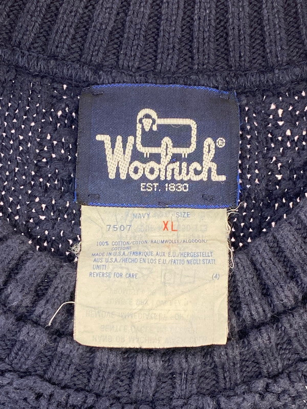 【中古品】【メンズ】 WOOLRICH ウールリッチ 80's KNIT 80年代 USA製 ニット トップス 146-250809-yn-28-min サイズ：XL カラー：ネイビー 万代Net店