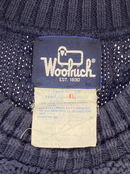【中古品】【メンズ】 WOOLRICH ウールリッチ 80's KNIT 80年代 USA製 ニット トップス 146-250809-yn-28-min サイズ：XL カラー：ネイビー 万代Net店