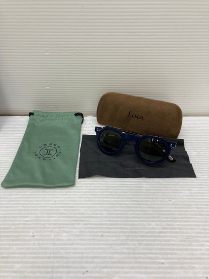 【中古品】【メンズ/レディース】 LESCA COL.0030 PICA SUNGLASSES レスカ ピカ サングラス アイウェア 203-250808-yn-04-min サイズ：44-26 カラー：フレーム：ネイビー/ブラウン 万代Net店