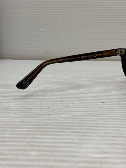 【中古品】【メンズ/レディース】 LESCA COL.0030 PICA SUNGLASSES レスカ ピカ サングラス アイウェア 203-250808-yn-04-min サイズ：44-26 カラー：フレーム：ネイビー/ブラウン 万代Net店