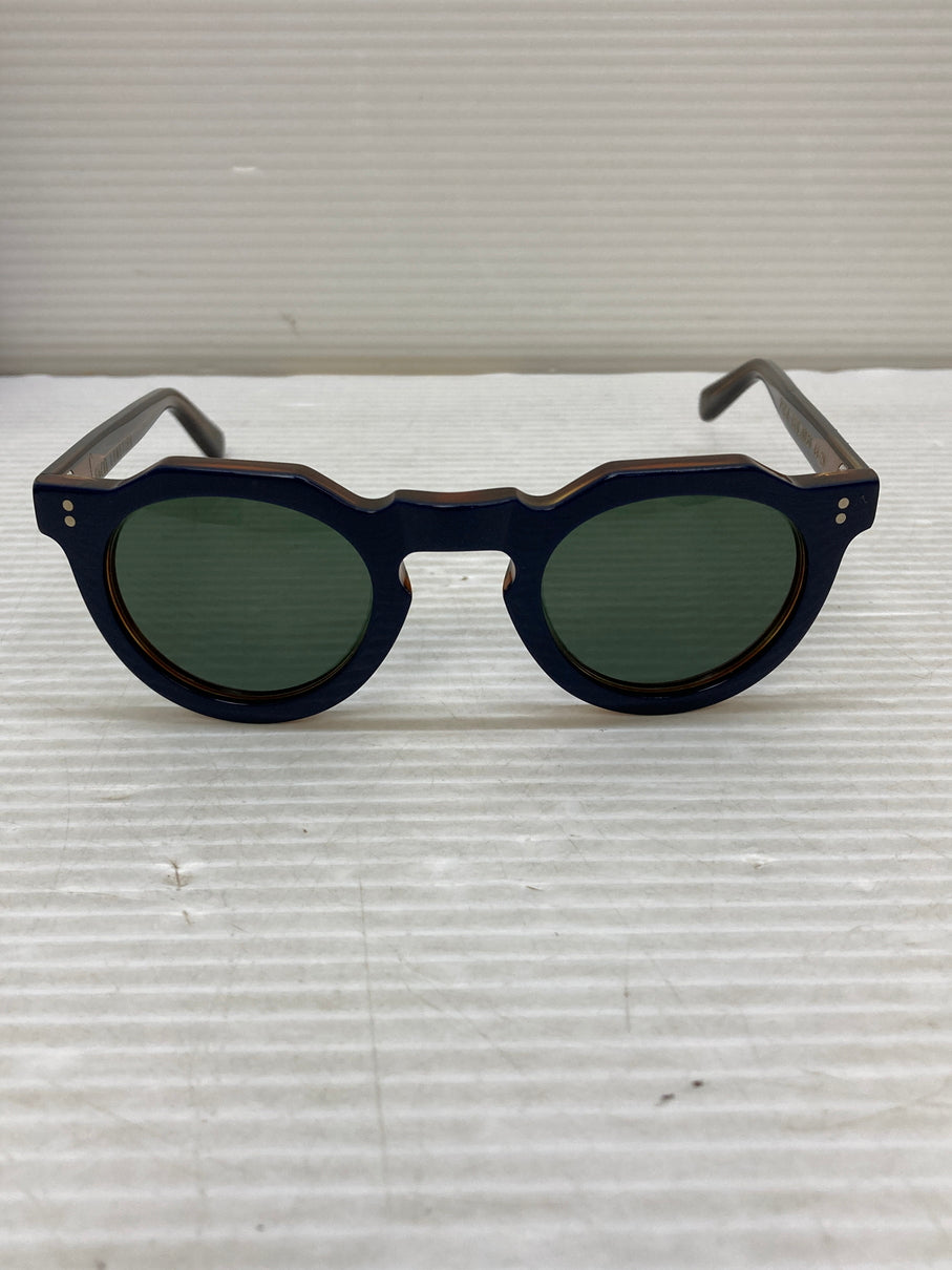 【中古品】【メンズ/レディース】 LESCA COL.0030 PICA SUNGLASSES レスカ ピカ サングラス アイウェア 203-250808-yn-04-min サイズ：44-26 カラー：フレーム：ネイビー/ブラウン 万代Net店
