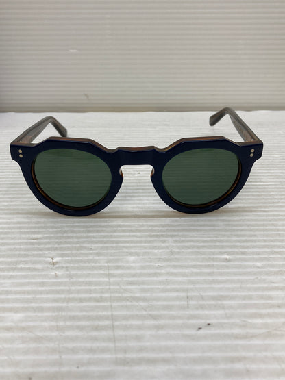 【中古品】【メンズ/レディース】 LESCA COL.0030 PICA SUNGLASSES レスカ ピカ サングラス アイウェア 203-250808-yn-04-min サイズ：44-26 カラー：フレーム：ネイビー/ブラウン 万代Net店