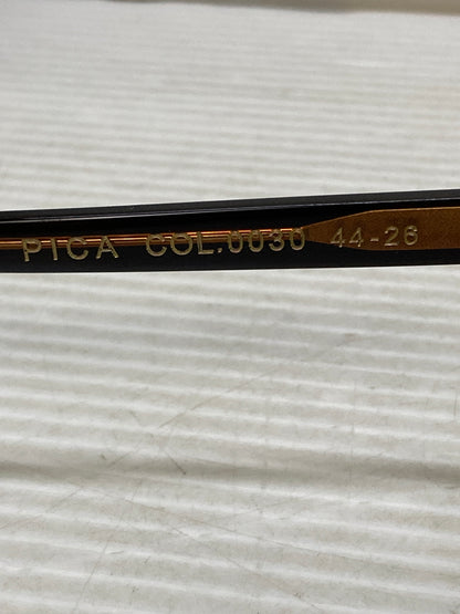 【中古品】【メンズ/レディース】 LESCA COL.0030 PICA SUNGLASSES レスカ ピカ サングラス アイウェア 203-250808-yn-04-min サイズ：44-26 カラー：フレーム：ネイビー/ブラウン 万代Net店