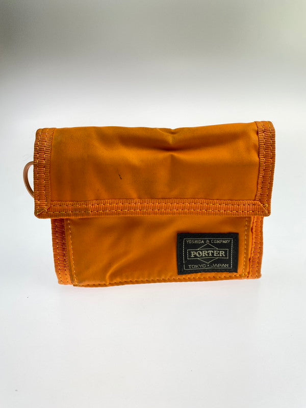 【中古品】【メンズ/レディース】 PORTER ポーター 555-0640 CAPSULE WALLET ウォレット 財布 200-250821-ks-17-min カラー：オレンジ 万代Net店