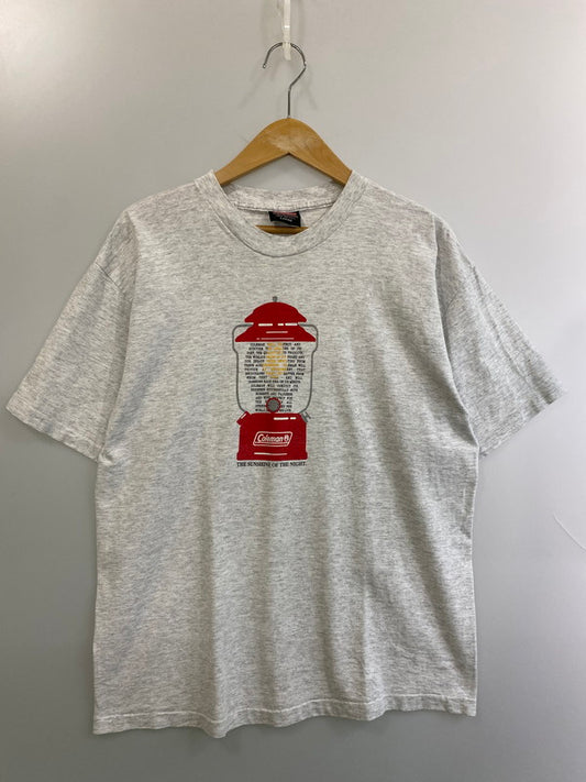 【中古品】【メンズ】 Coleman コールマン 80-90's ONE MANTLE ADVERTISING TEE ショートスリーブTシャツ 半袖Tシャツ トップス 146-250809-yn-19-min サイズ：L カラー：ライトグレー 万代Net店