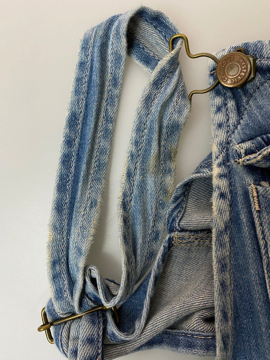 【現状渡し品】【メンズ】 HYSTERIC GLAMOUR ヒステリックグラマー 初期タグ OVERALL オーバーオール デニム ボトムス ワッペン オールインワン つなぎ 151-251029-em-34-min サイズ：FREE カラー：インディゴブルー 万代Net店