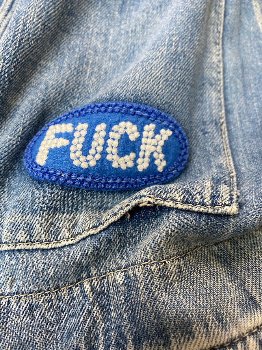 【現状渡し品】【メンズ】 HYSTERIC GLAMOUR ヒステリックグラマー 初期タグ OVERALL オーバーオール デニム ボトムス ワッペン オールインワン つなぎ 151-251029-em-34-min サイズ：FREE カラー：インディゴブルー 万代Net店