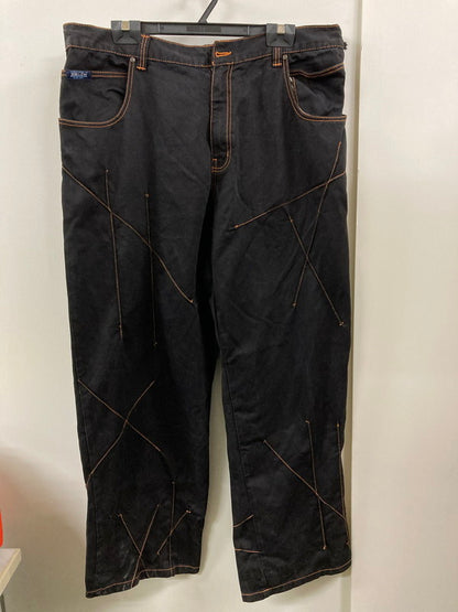 【現状渡し品】【メンズ】 30 DEGREES BELOW PRO-TEC BLACK DENIM PANTS デニムパンツ ボトムス 157-250817-AS-19-min サイズ：42 カラー：ブラック/オレンジ 万代Net店