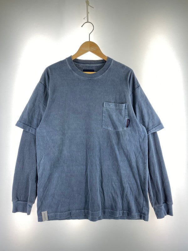 【中古品】【メンズ】 DESCENDANT ディセンダント MILITIA LAYERD TEE 201ATDS-CSM16 ミリティア レイヤード Tシャツ トップス 142-250818-jt-03-min サイズ：2 カラー：ブルーグレー 万代Net店