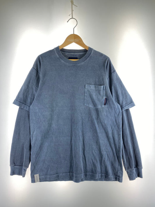 【中古品】【メンズ】 DESCENDANT ディセンダント MILITIA LAYERD TEE 201ATDS-CSM16 ミリティア レイヤード Tシャツ トップス 142-250818-jt-03-min サイズ：2 カラー：ブルーグレー 万代Net店