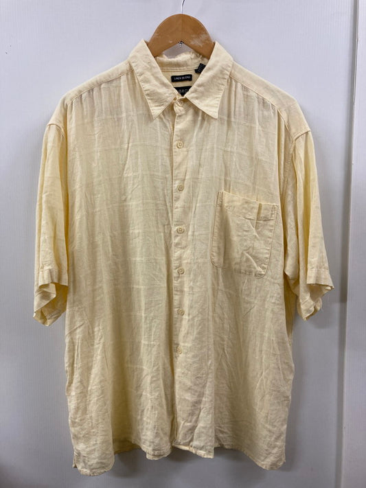 【中古品】【メンズ】 GEORGE ショージ LINEN BLEND SHIRT リネンブレンドシャツ ショートスリーブ 146-250817-AS-5-min サイズ：XL カラー：イエロー 万代Net店