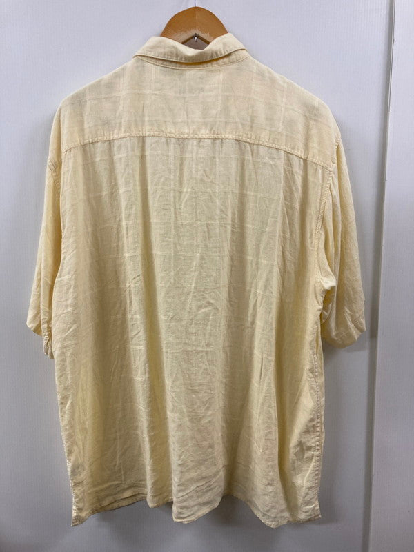 【中古品】【メンズ】 GEORGE ショージ LINEN BLEND SHIRT リネンブレンドシャツ ショートスリーブ 146-250817-AS-5-min サイズ：XL カラー：イエロー 万代Net店