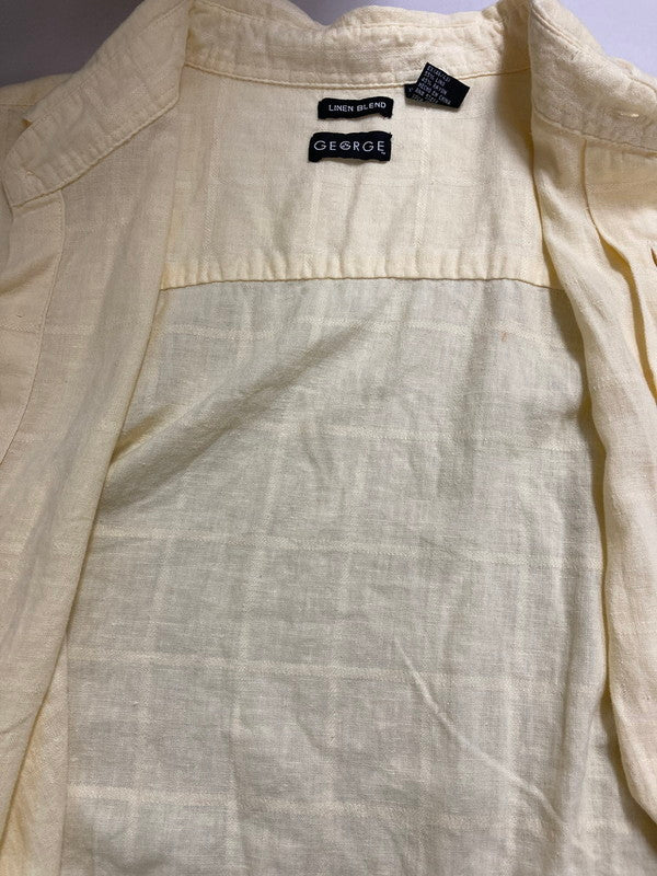 【中古品】【メンズ】 GEORGE ショージ LINEN BLEND SHIRT リネンブレンドシャツ ショートスリーブ 146-250817-AS-5-min サイズ：XL カラー：イエロー 万代Net店
