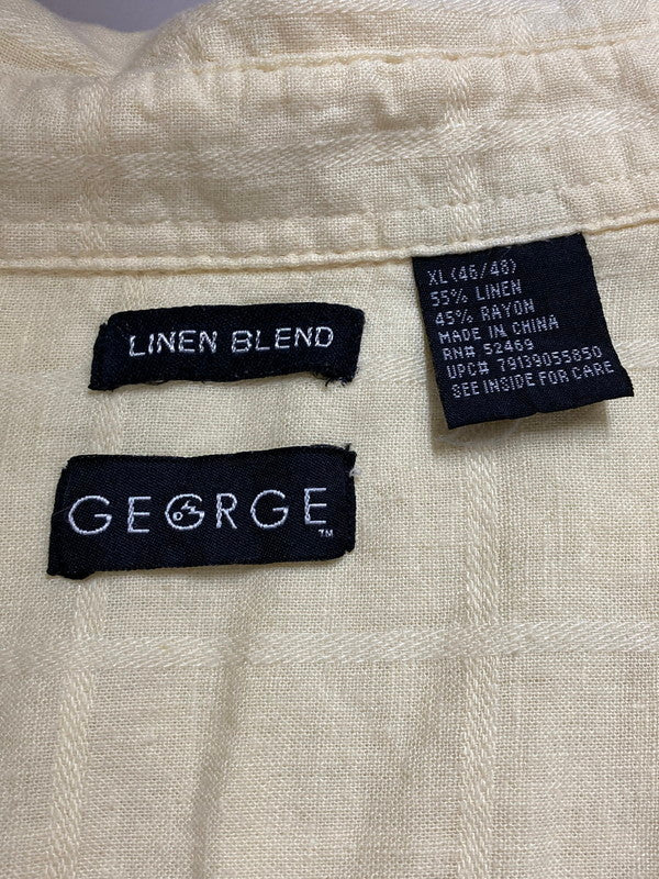 【中古品】【メンズ】 GEORGE ショージ LINEN BLEND SHIRT リネンブレンドシャツ ショートスリーブ 146-250817-AS-5-min サイズ：XL カラー：イエロー 万代Net店