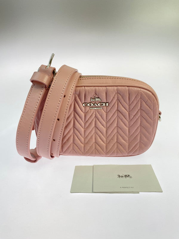 【中古品】【レディース】 COACH コーチ QUILTED LEATHER CONVERTIBLE WAIST BAG F73384 キルテッド レザー コンバーチブル ウエストバッグ カバン 180-250906-kk-03-min カラー：ピンク 万代Net店