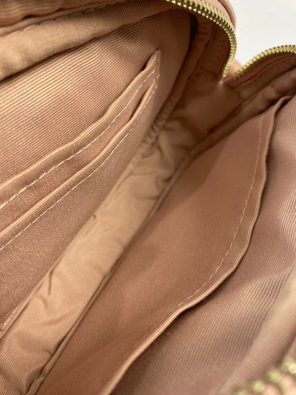 【中古品】【レディース】 COACH コーチ QUILTED LEATHER CONVERTIBLE WAIST BAG F73384 キルテッド レザー コンバーチブル ウエストバッグ カバン 180-250906-kk-03-min カラー：ピンク 万代Net店