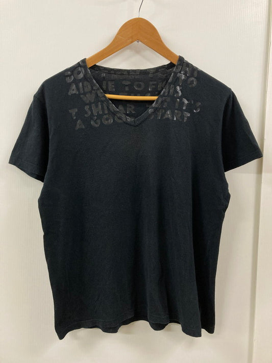 【中古品】【メンズ】 MAISON MARTIN MARGIELA メゾンマルジェラ 31 GC099 本人期 09SS AIDS 撲滅SS TEE Vネック ショートスリーブ 141-250817-AS-6-min サイズ：M カラー：ブラック 万代Net店