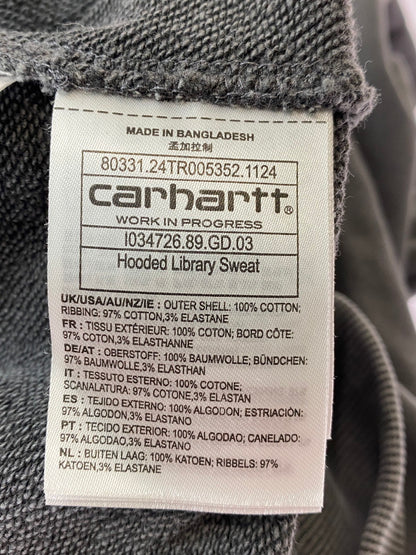 【中古品】【メンズ】 CARHARTT WIP カーハート ダブリューアイピー 80331.24TR005352.1124 HOODED LIBRARY SWEAT HOODIE スウェット フーディ 142-250816-ks-05-min サイズ：M カラー：グレー 万代Net店