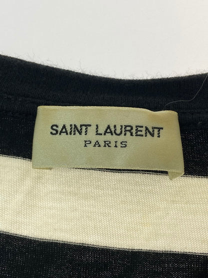 【中古品】【メンズ】 SAINT LAURENT PARIS サンローランパリ 360062 Y2FJ1 14AW 切替ボーダーSS TEE ショートスリーブ 141-250817-AS-30-min サイズ：L カラー：ブラック/ホワイト 万代Net店