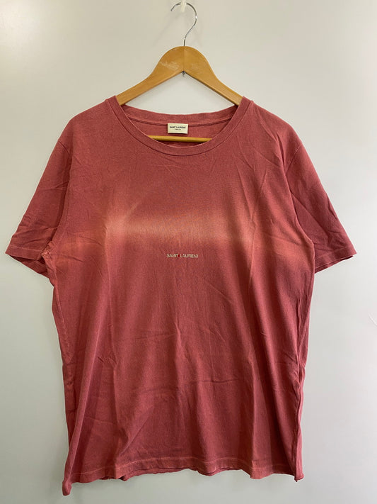 【現状渡し品】【メンズ】 SAINT LAURENT PARIS サンローランパリ TY53 531185 YB2WG 18AW LOGO PRINT TEE Tシャツ トップス 141-250816-ks-02-min サイズ：L カラー：ピンク 万代Net店