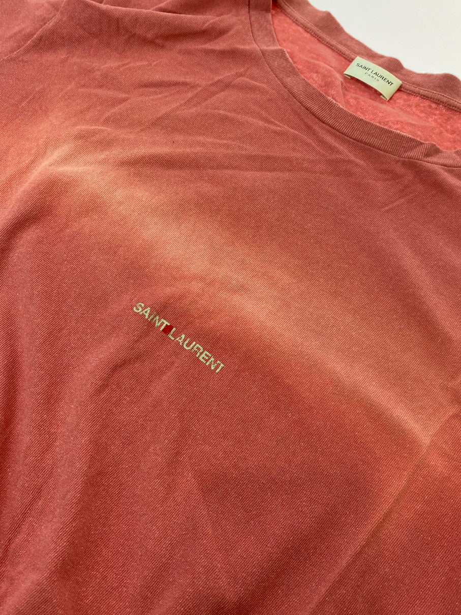 【現状渡し品】【メンズ】 SAINT LAURENT PARIS サンローランパリ TY53 531185 YB2WG 18AW LOGO PRINT TEE Tシャツ トップス 141-250816-ks-02-min サイズ：L カラー：ピンク 万代Net店